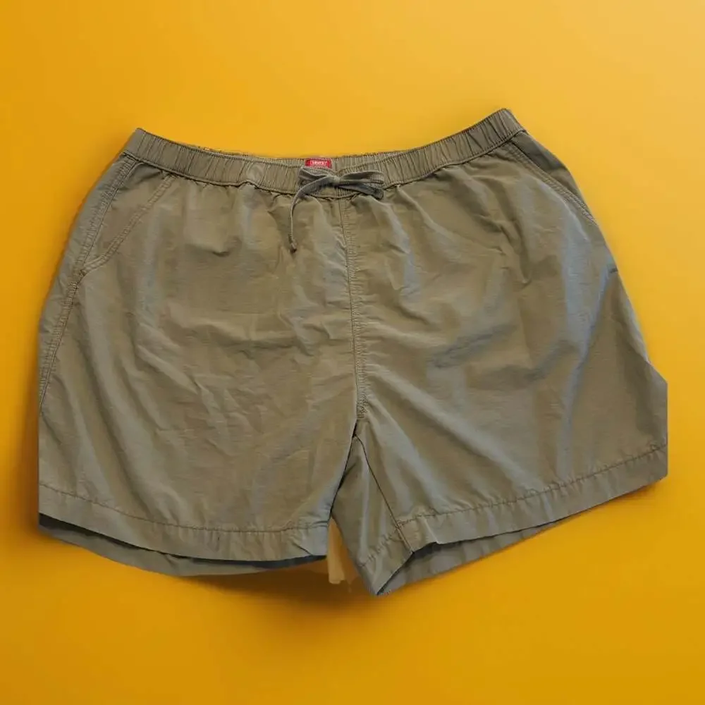 Mens Olive Green Drawstring Shorts XXL Lightweight Casual Elastic Waist W38-40”